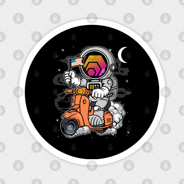 Astronaut Scooter HEX Coin To The Moon HEX Crypto Token Cryptocurrency Blockchain Wallet Birthday Gift For Men Women Kids Magnet by Thingking About